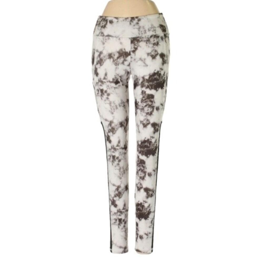 Hollister Active Leggings Size XS Grey White Black Sheer Mesh‎ Side Panel Pocket